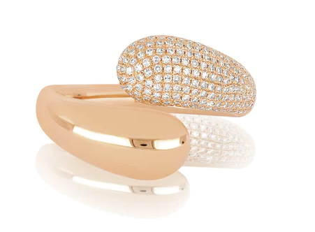 Gold and Diamond Jumbo Double Dome Ring - Millo Jewelry