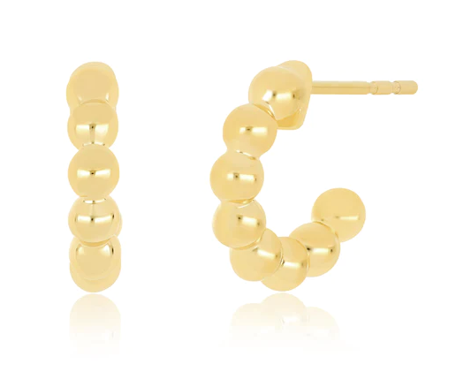 Gold Ball Hoop Earring - Millo Jewelry