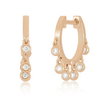 Load image into Gallery viewer, Diamond Bezel Shimmy Huggie Earring - Millo Jewelry
