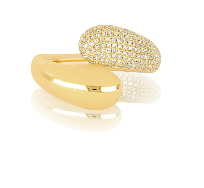 GOLD AND DIAMOND JUMBO DOUBLE DOME RING - Millo Jewelry
