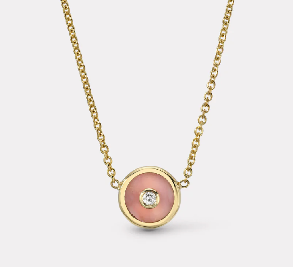 MINI COMPASS PENDANT WITH DIAMOND CENTER - Millo Jewelry
