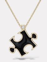 Load image into Gallery viewer, INLAY IMPETUS PUZZLE PENDANT IN BLACK ONYX - Millo Jewelry
