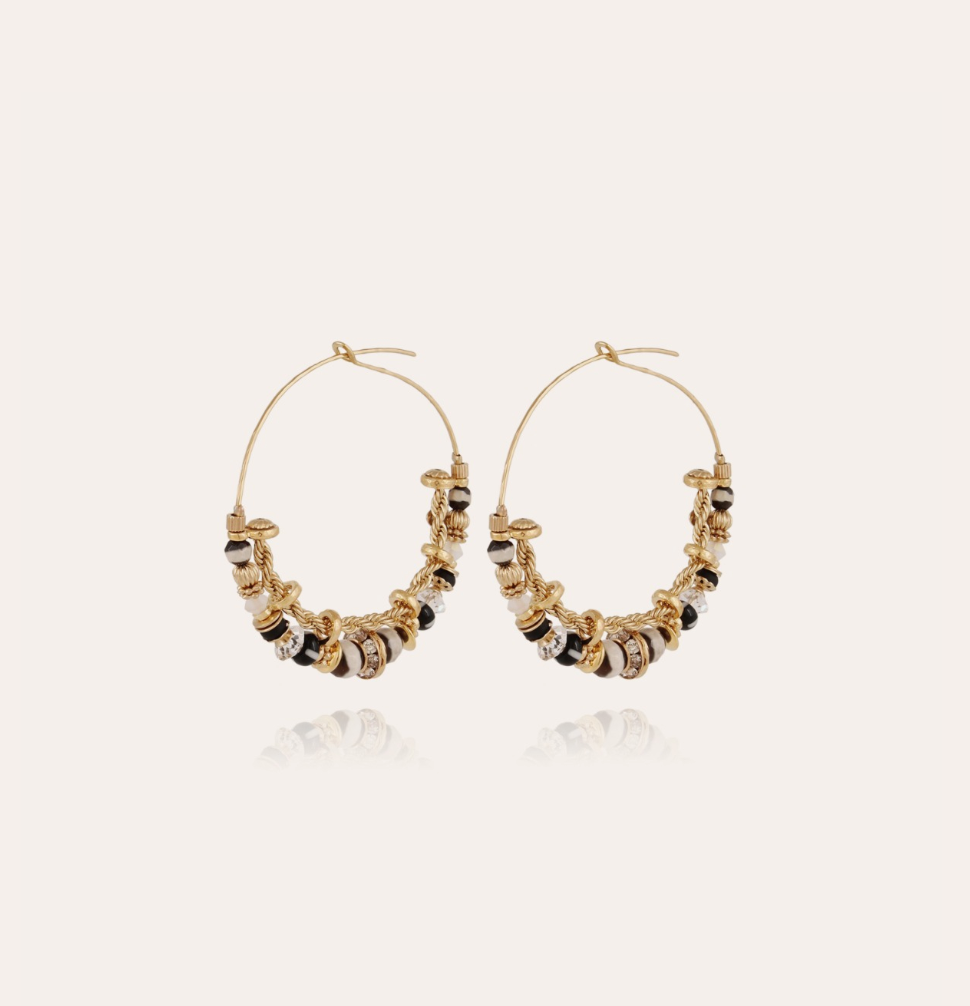 Comedia Serti hoop earrings small size gold - Millo Jewelry