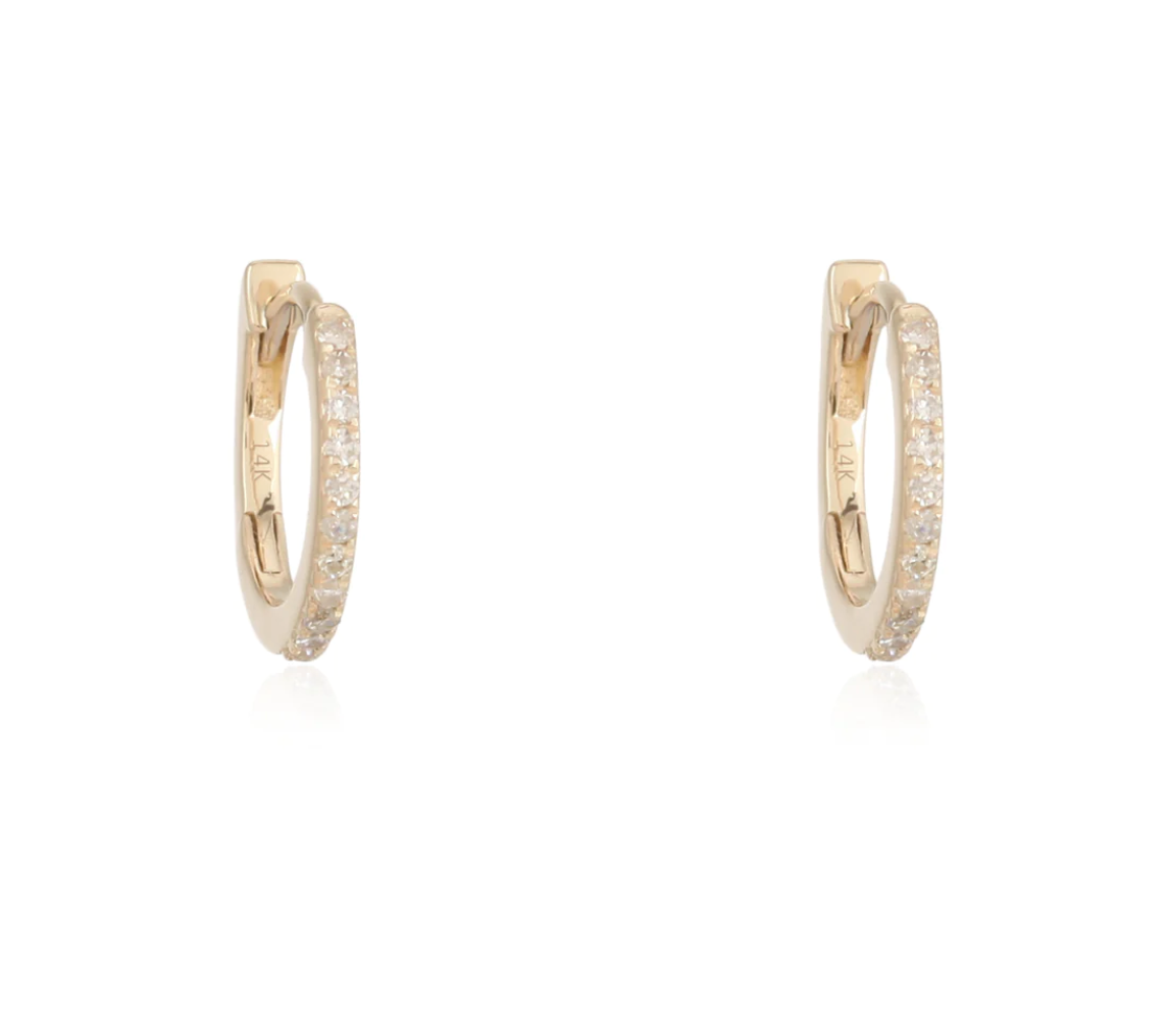 8.5MM DIAMOND HUGGIES - Millo Jewelry