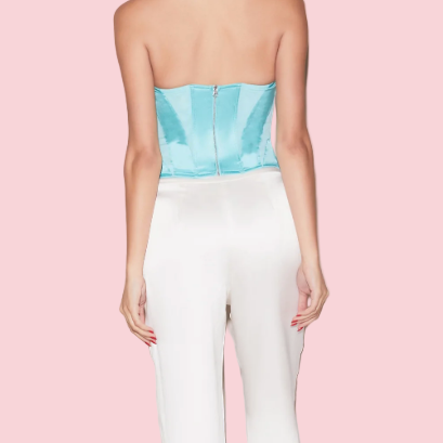 SILK & MESH BUSTIER TOP - Millo Jewelry