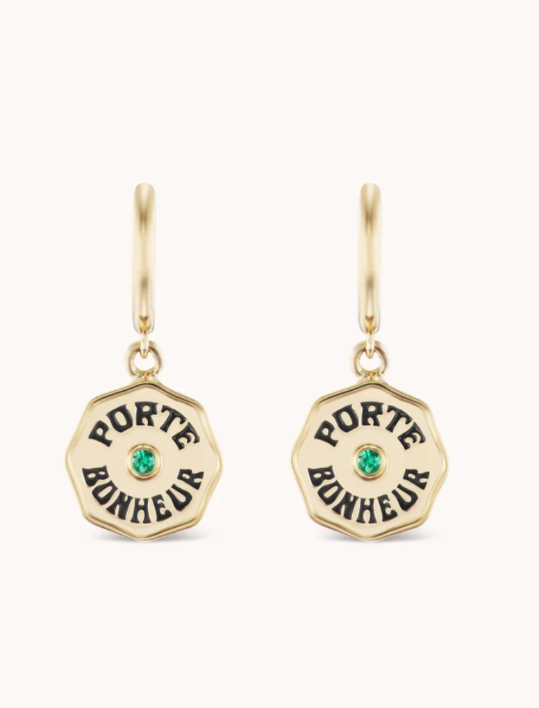 WEE PB HOOPS EMERALD - Millo Jewelry