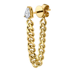 Load image into Gallery viewer, PEAR DIAMOND CUBAN LINK LOOP EARRING - Millo Jewelry
