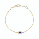 Load image into Gallery viewer, Blue Sapphire Evil Eye Chain Bracelet - Millo Jewelry
