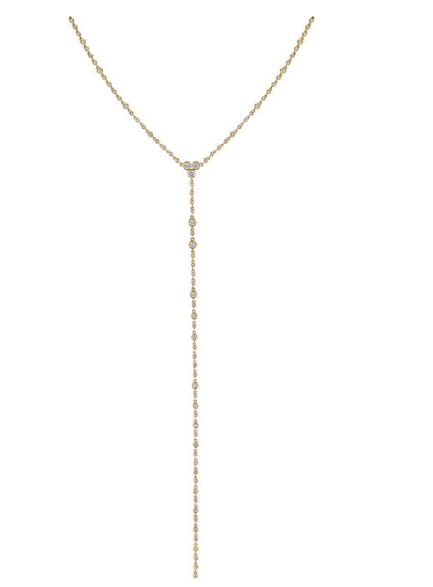 Diamond Station Y Necklace - Millo Jewelry