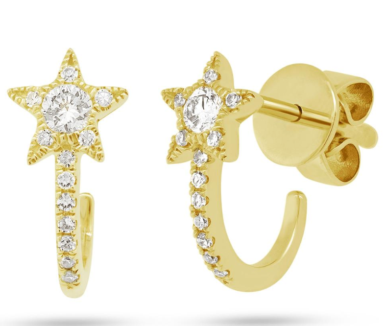 Pave Star Huggies - Millo Jewelry