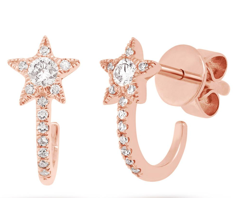 Pave Star Huggies - Millo Jewelry