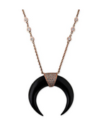 Load image into Gallery viewer, Small Cap Black Double Horn Necklace - Millo Jewelry

