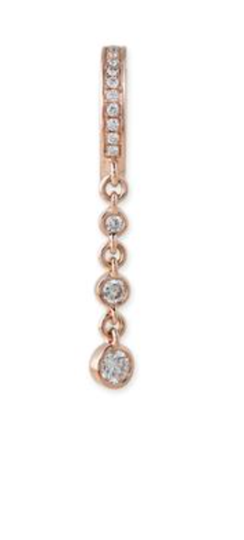 3 Diamond Drop Mini Hoop - Millo Jewelry