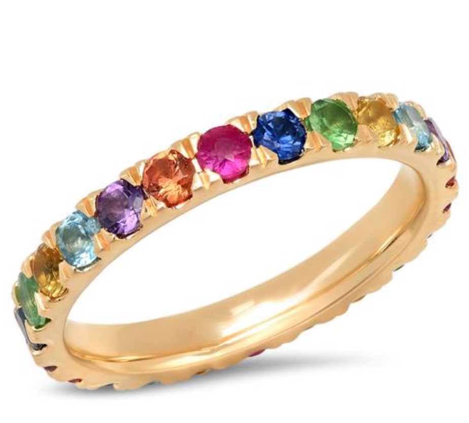 Large Multi Colored Eternity Band - Millo Jewelry