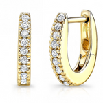 Load image into Gallery viewer, 14K Diamond Huggie Hoops With Security Latch - Millo Jewelry
