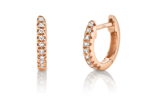 Single Diamond Huggie 6mm - Millo Jewelry