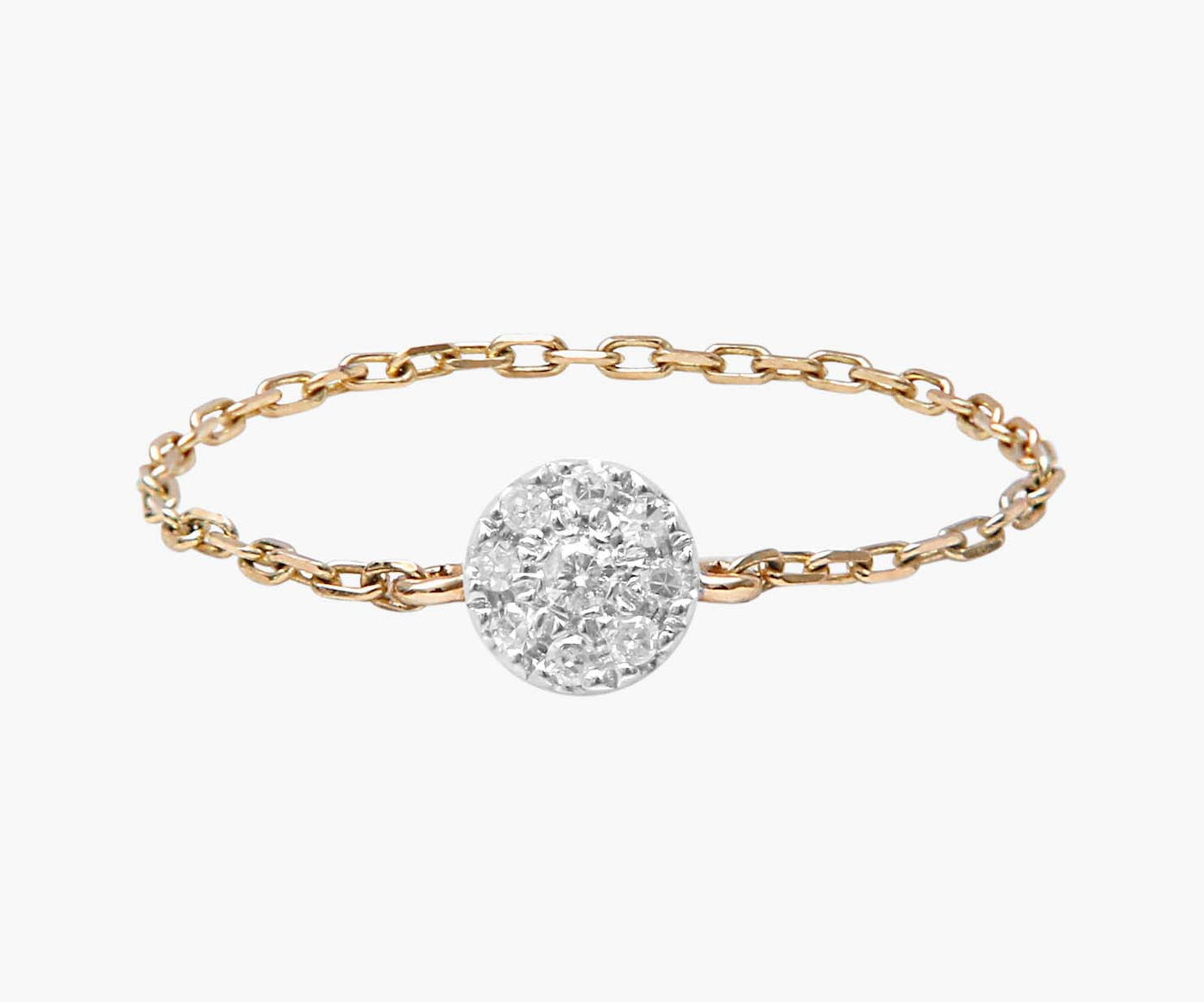 Gold and Diamond Target Chain Ring - Millo Jewelry