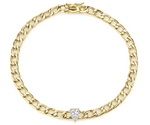 Load image into Gallery viewer, Plain chain bracelet w/ pear diamond center - Millo Jewelry
