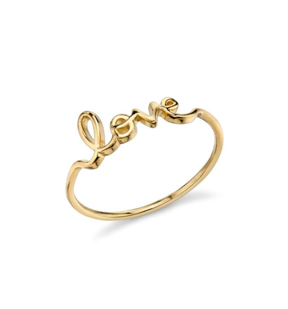 Small Gold Love Ring - Millo Jewelry