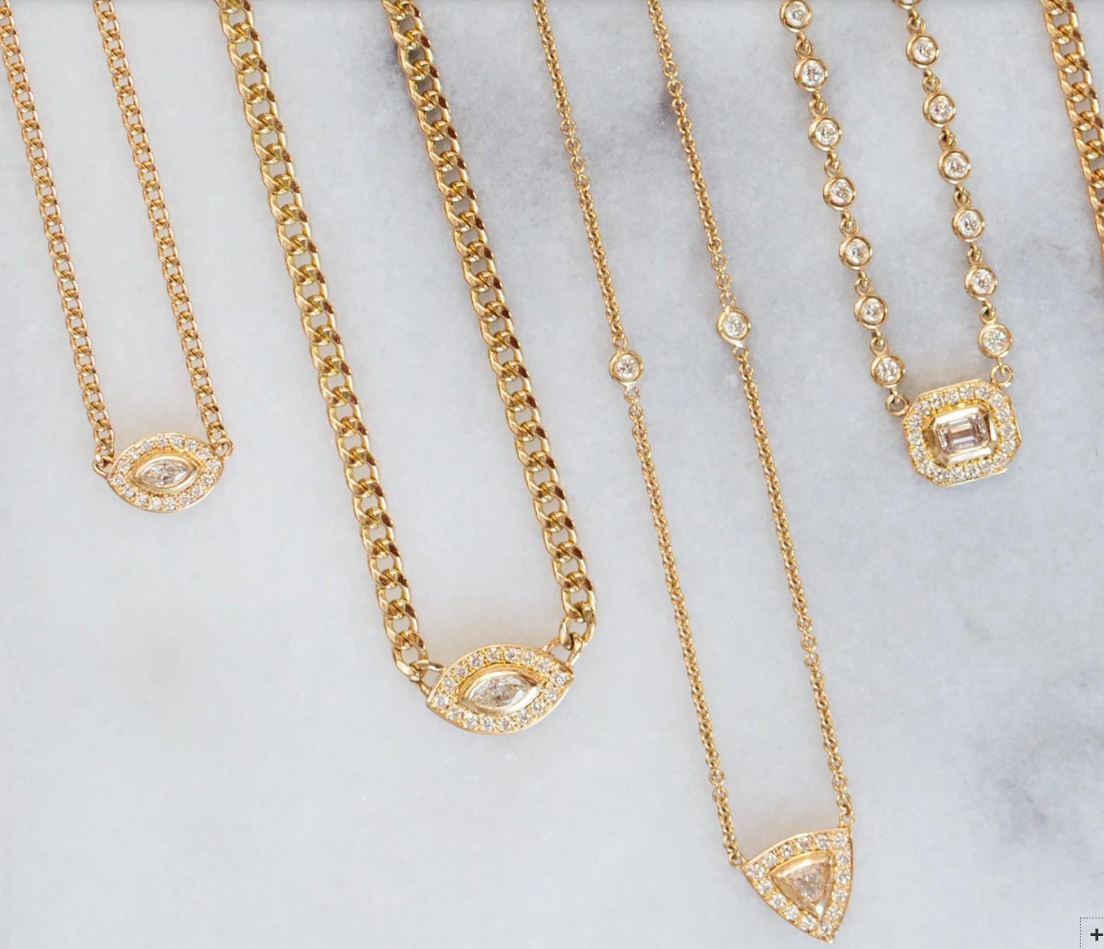 14K Small Diamond Halo Necklace With a Marquis Diamond Eye - Millo Jewelry