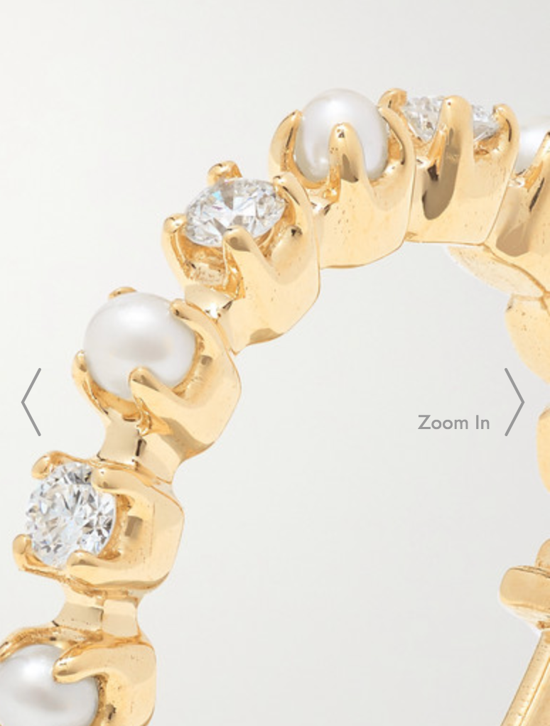 Mini Full Circle Diamond and Pearl Earrings - Millo Jewelry