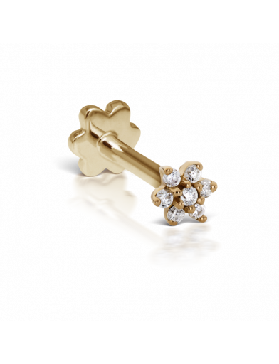 3mm Diamond Flower Threaded Stud - Millo Jewelry