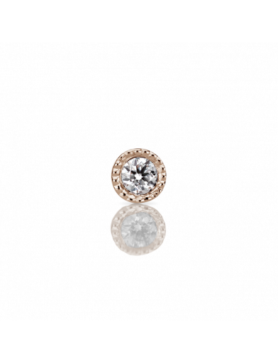 1.5mm Scalloped Set Diamond Threaded Stud - Millo Jewelry