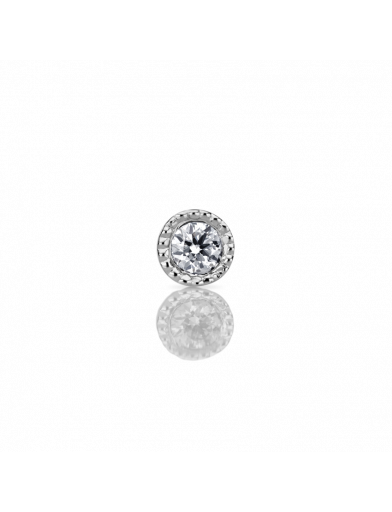 1.5mm Scalloped Set Diamond Threaded Stud - Millo Jewelry