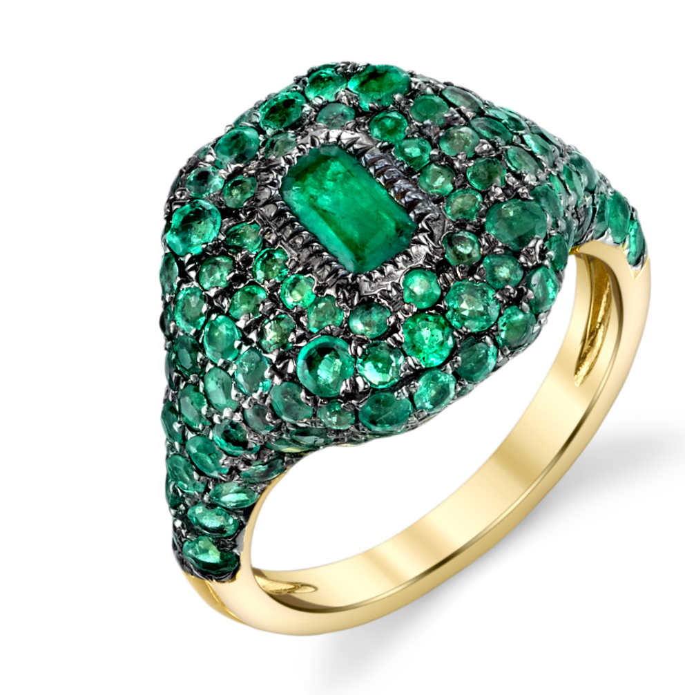 Shay Fine Jewelry "Pave Emerald Pinky Ring" - Millo Jewelry