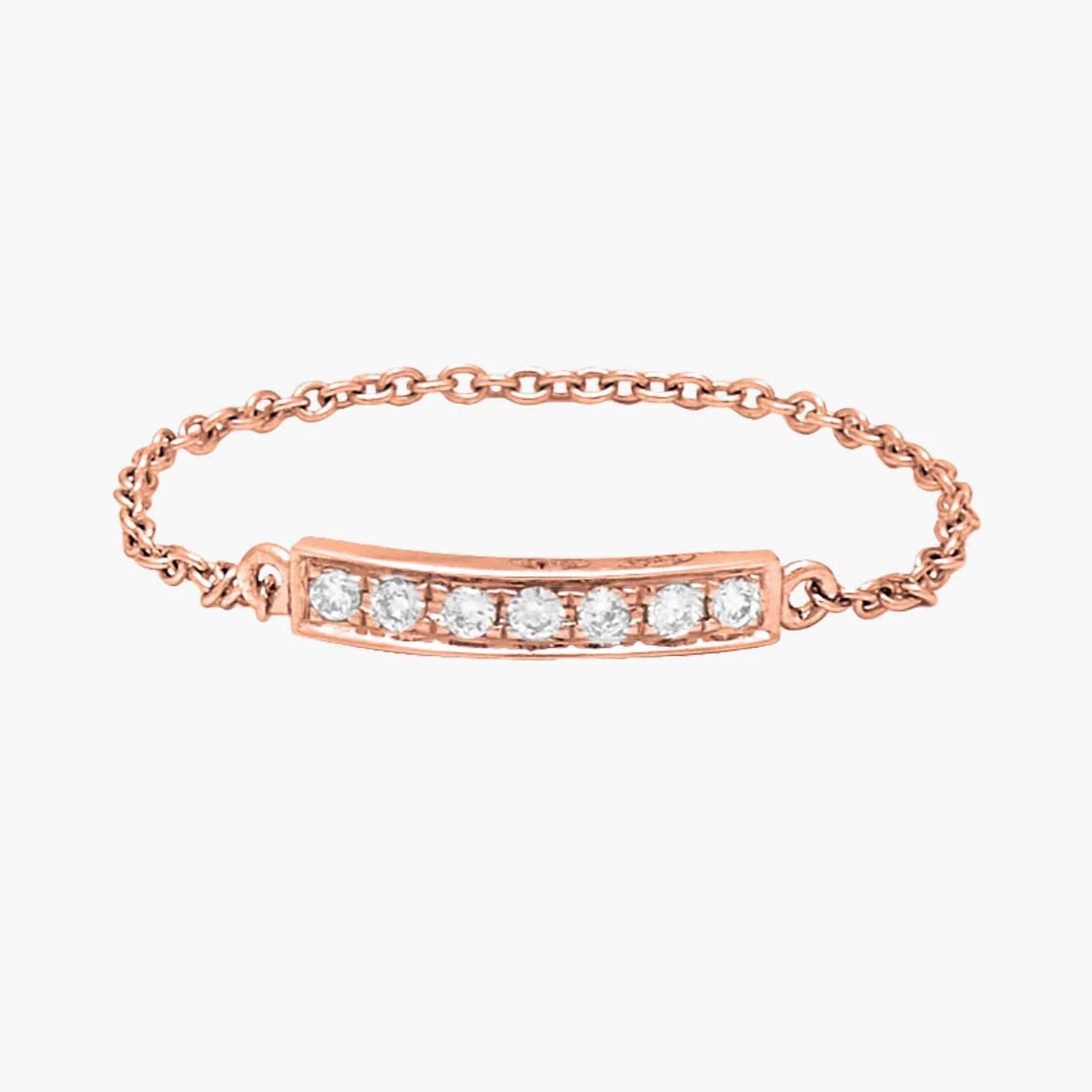 Bar Chain Gold and Diamond Ring - Millo Jewelry