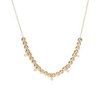 Load image into Gallery viewer, 14K Gold Chain Necklace with Gold Beads and White Diamonds - Millo Jewelry
