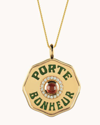 Porte Bonheur Enamel Coin Necklace - Millo Jewelry