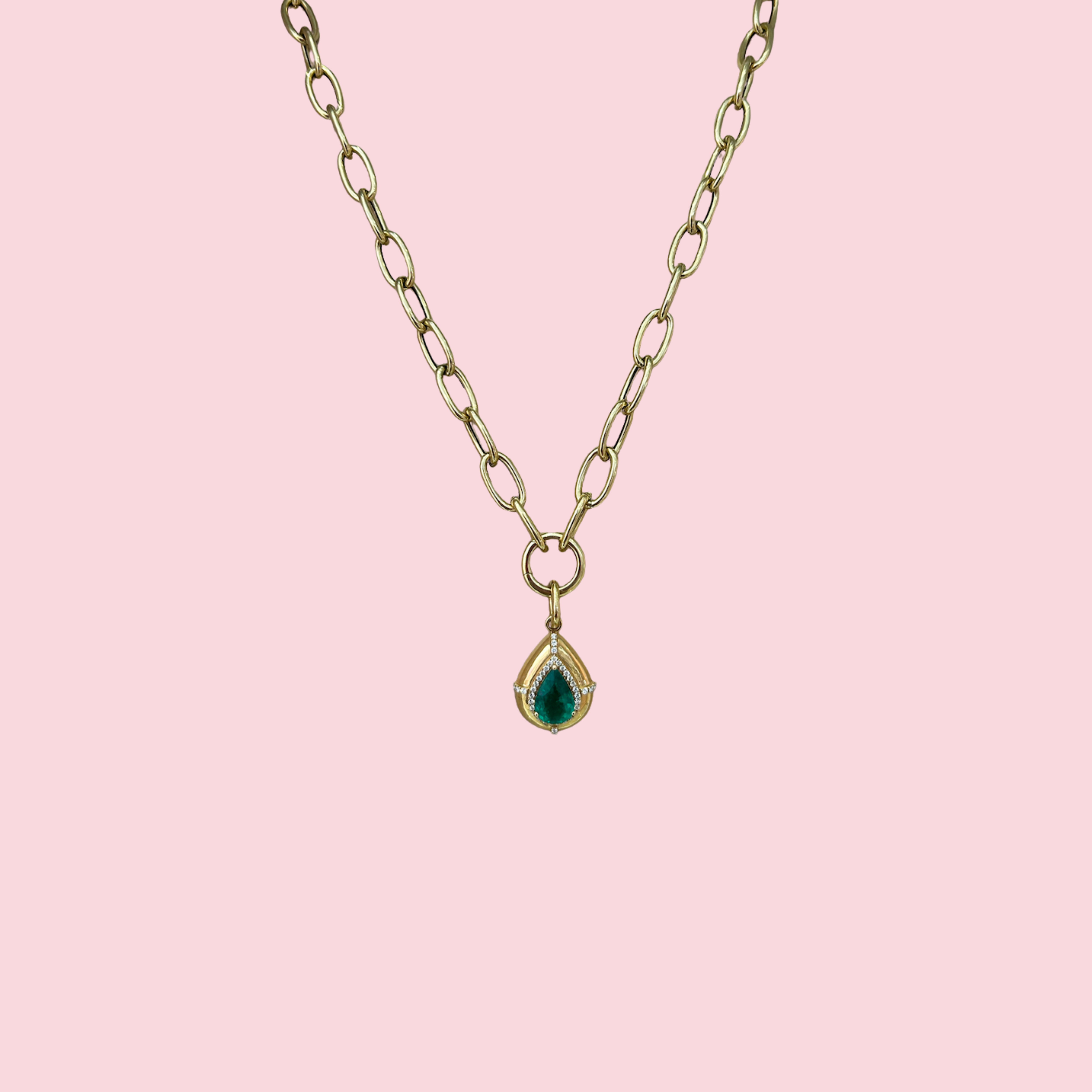 Pear-Cut Emerald Pendant