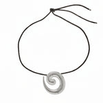 Load image into Gallery viewer, Silver Pendant with Black Cord Necklace
