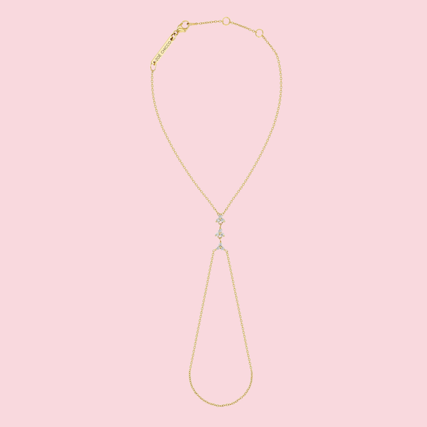 Small Prong Diamond Trio Hand Chain