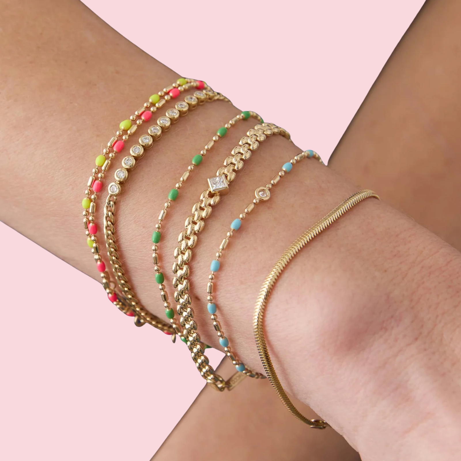 Diamond Bezel Tennis Segment Curb Chain Bracelet