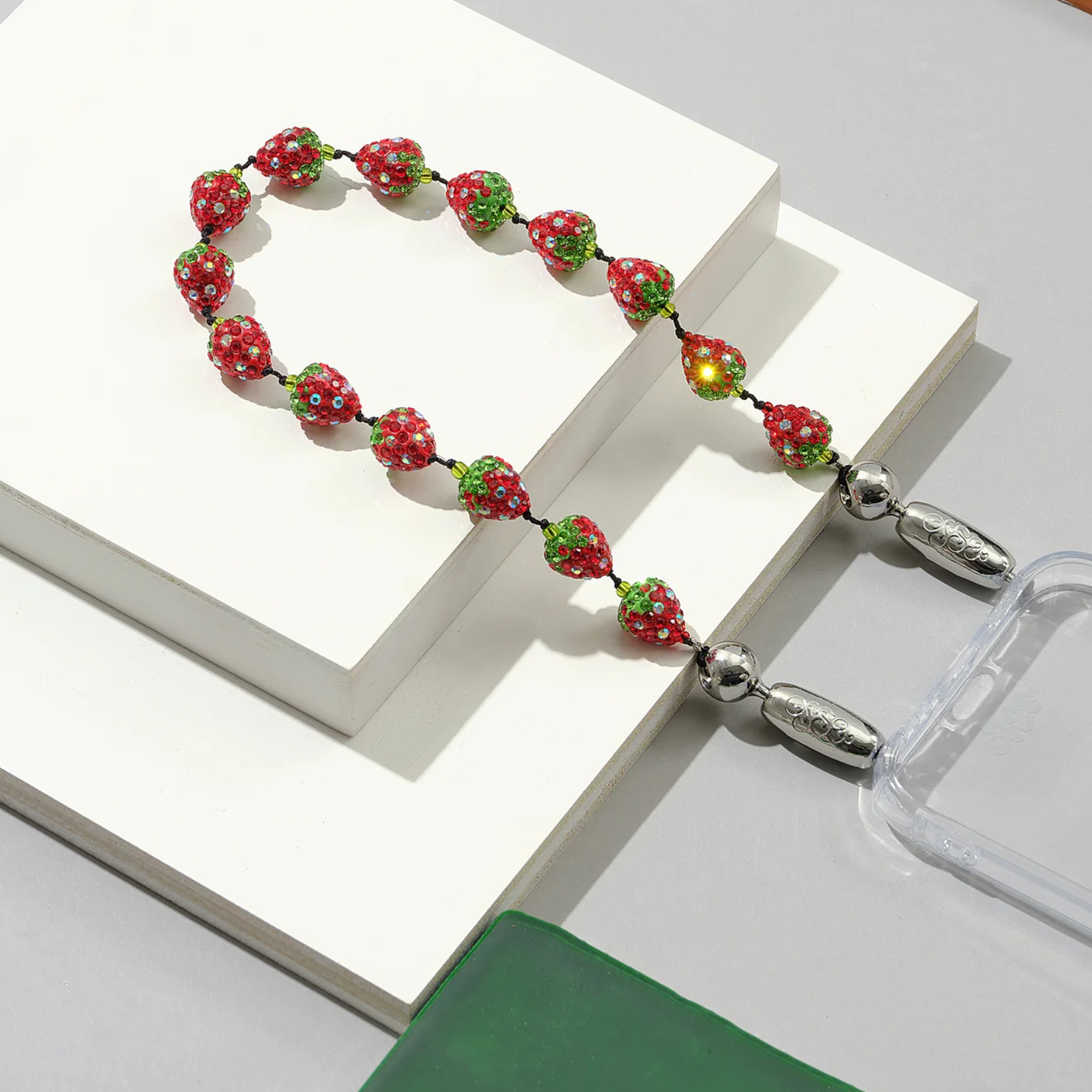 Strawberry Pave Wristlet