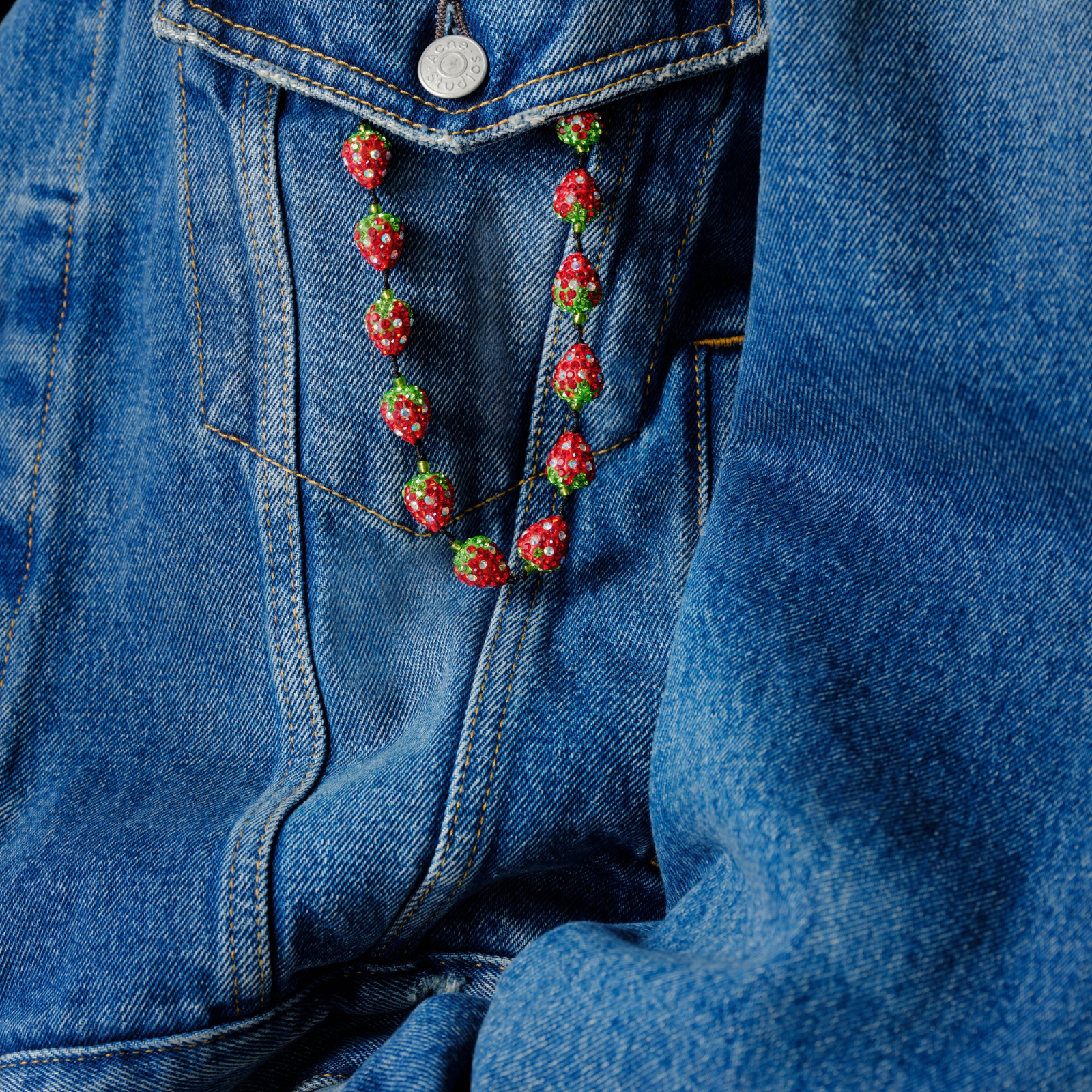 Strawberry Pave Wristlet