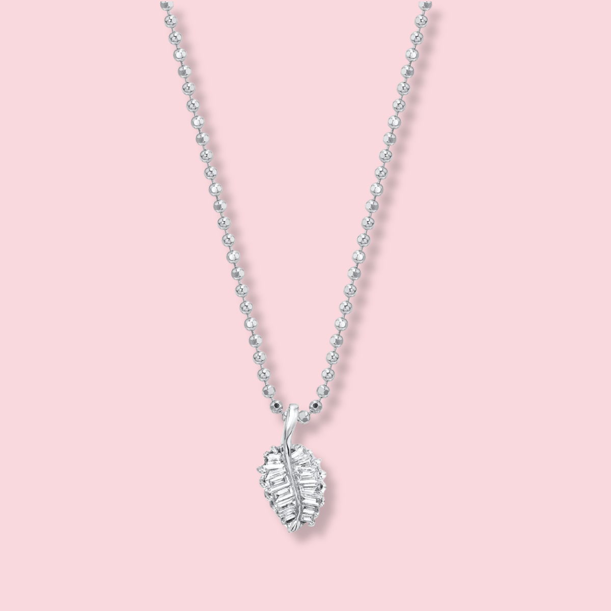 Small Palm Leaf Diamond Necklace