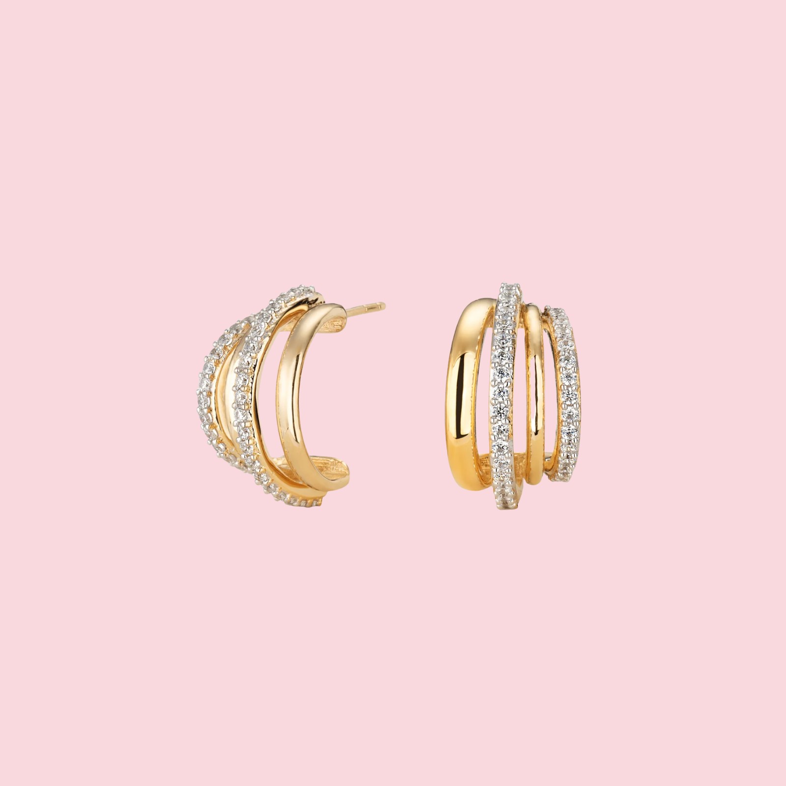 Mallorca Triple Demi Hoop Earrings