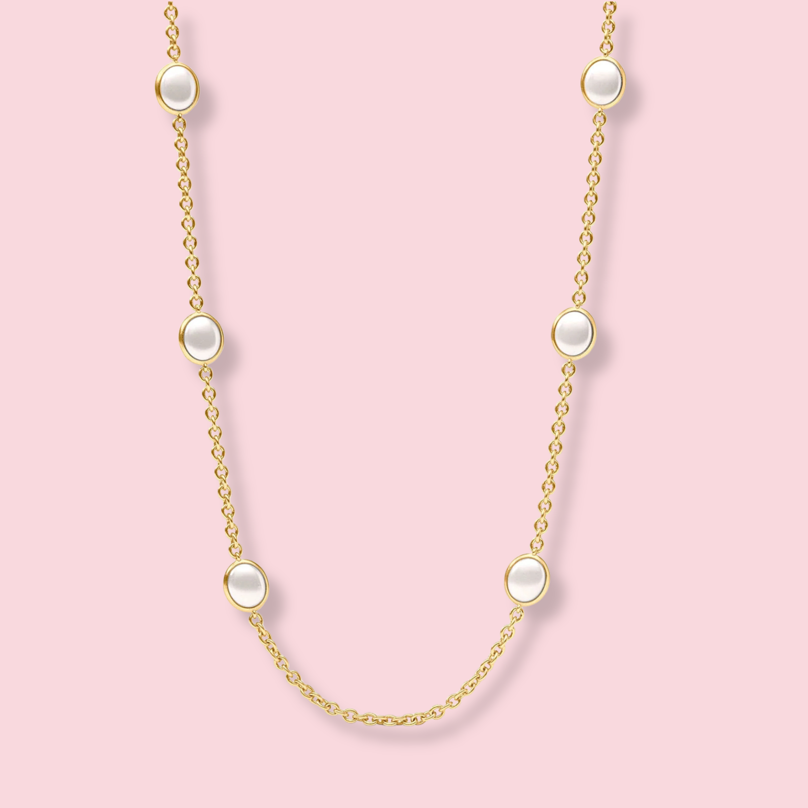 Laguna Stone Station Necklace - Pearl