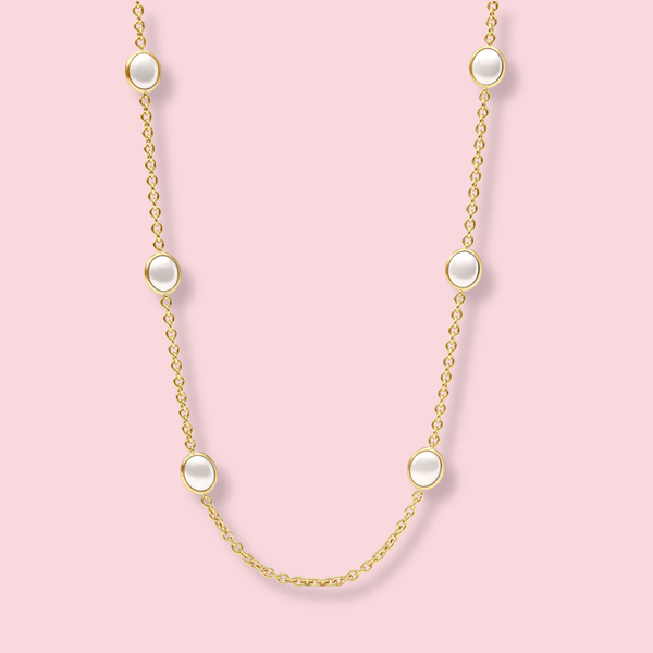 Laguna Stone Station Necklace - Pearl