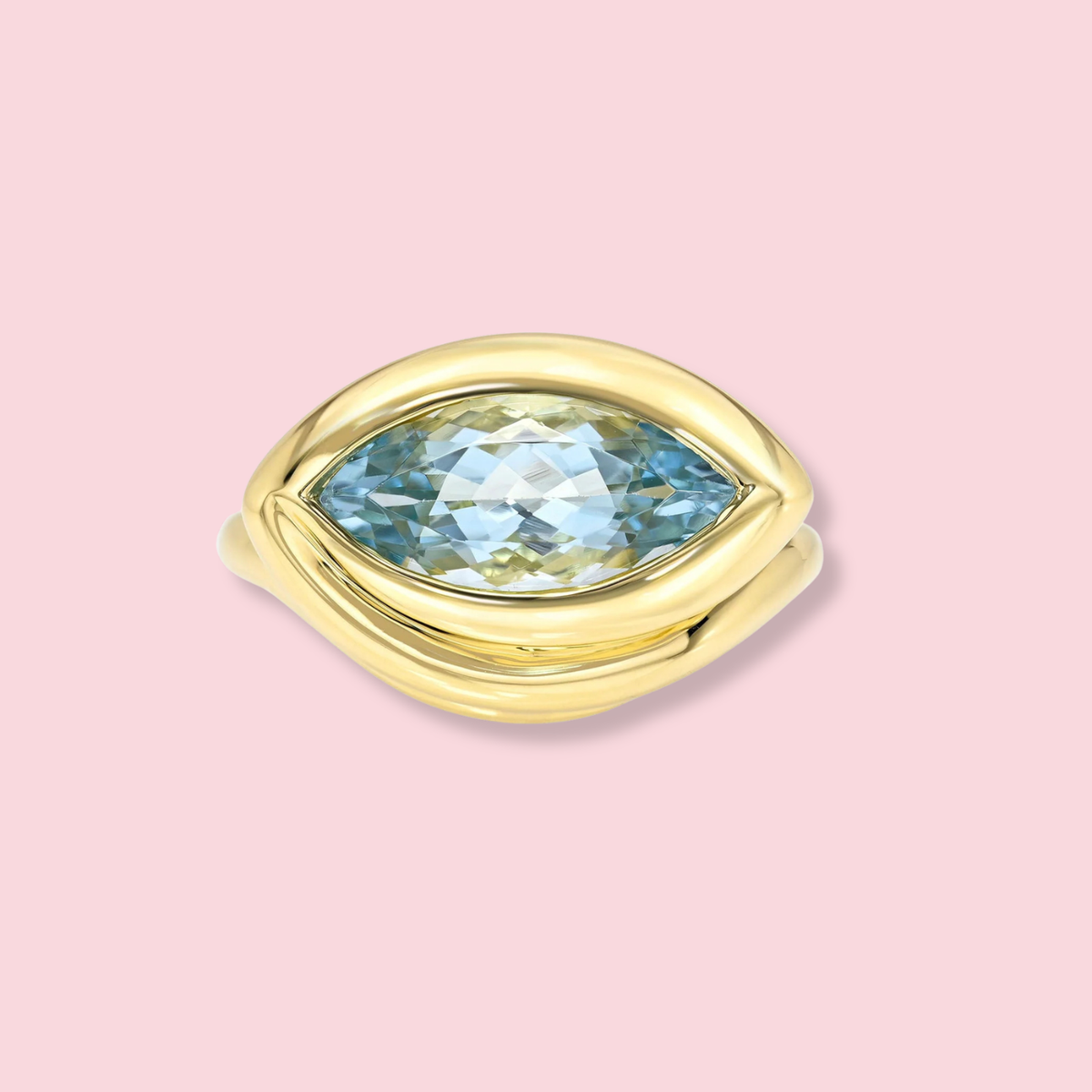 Enigma Eye Aquamarine Ring