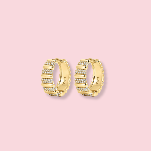The Pave Marbella Ridged Hoops