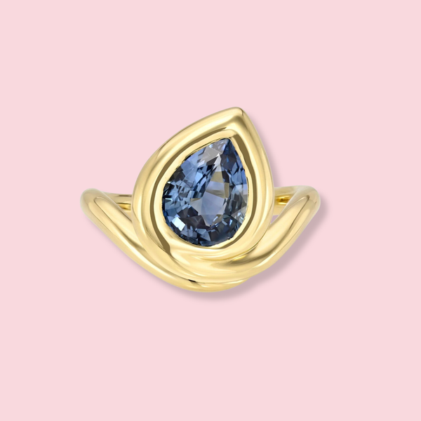 Enigma Water Drop Teal Sapphire Ring