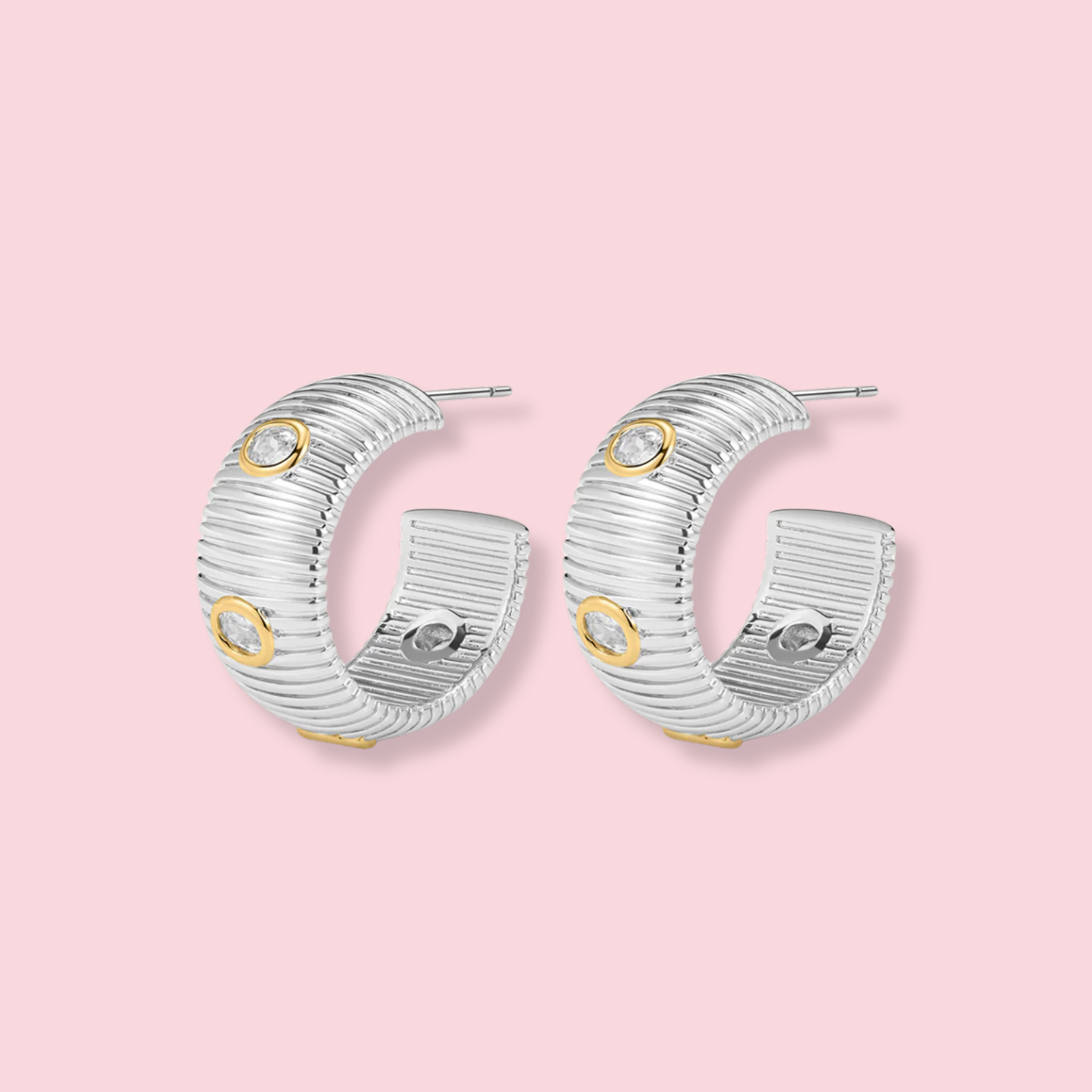 The Pave Georgia Ridged Hoops