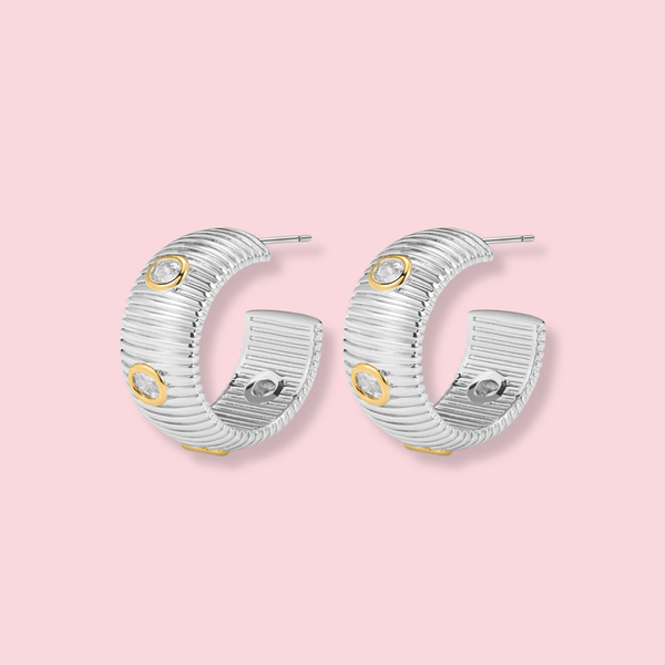The Pave Georgia Ridged Hoops