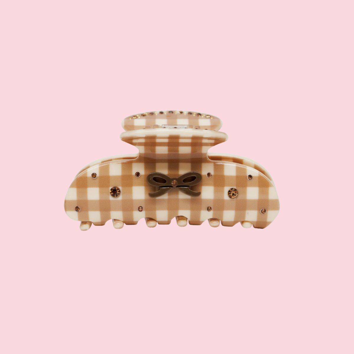 Sweetheart Clip in Mocha Kiss Gingham