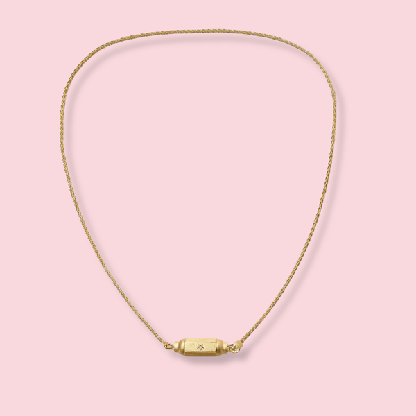 Micro Coco Locket 14-karat gold diamond necklace