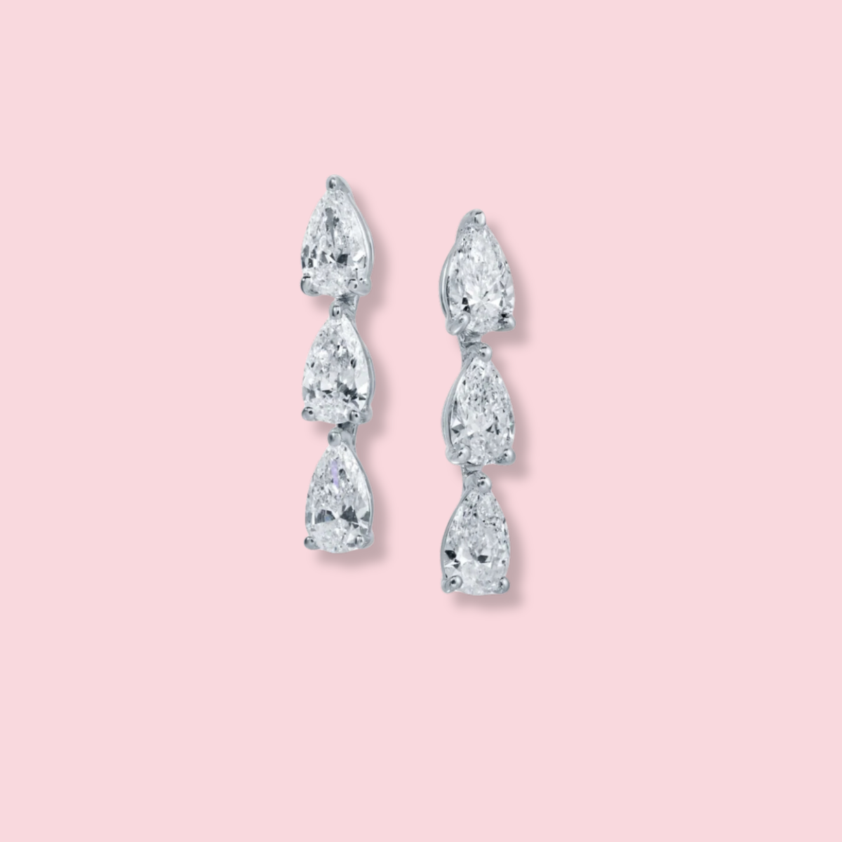 Three Pear Diamond Dot Studs